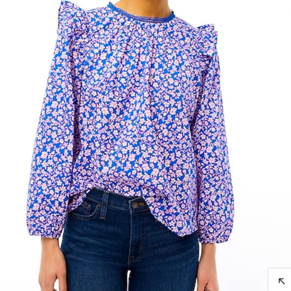 J.Crew Factory Ruffle Shoulder Blouse, small